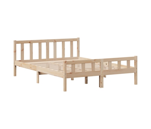 Estructura de cama sin colchón madera maciza de pino 135x190 cm