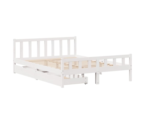 Estructura de cama sin colchón madera de pino blanco 135x190 cm