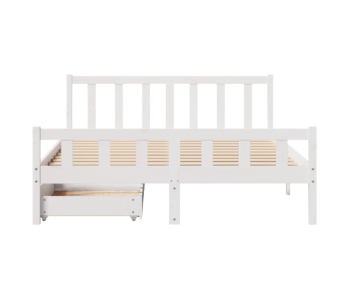 Estructura de cama sin colchón madera de pino blanco 135x190 cm