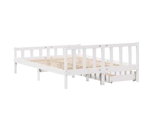 Estructura de cama sin colchón madera de pino blanco 135x190 cm