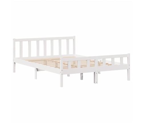 Estructura de cama sin colchón madera de pino blanco 135x190 cm