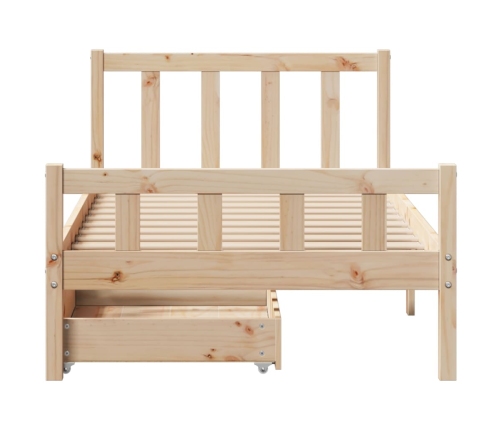 Estructura de cama sin colchón madera maciza de pino 100x200 cm