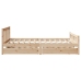 Estructura de cama sin colchón madera maciza de pino 160x200 cm