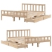 Estructura de cama sin colchón madera maciza de pino 160x200 cm