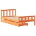 Estructura de cama sin colchón madera maciza marrón 75x190 cm