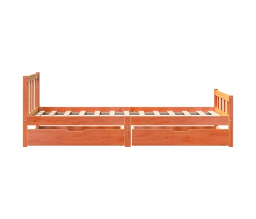Estructura de cama sin colchón madera maciza marrón 75x190 cm