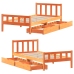 Estructura de cama sin colchón madera maciza marrón 75x190 cm