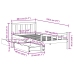 Estructura de cama sin colchón madera maciza marrón 75x190 cm