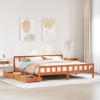 Cama sin colchón madera maciza de pino marrón cera 180x200 cm