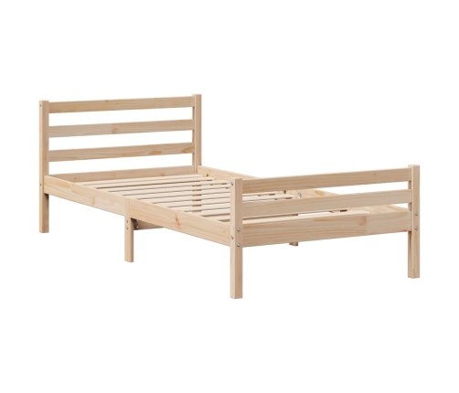 Estructura de cama sin colchón madera maciza pino 75x190 cm