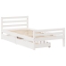 Estructura de cama sin colchón madera maciza blanca 90x190 cm