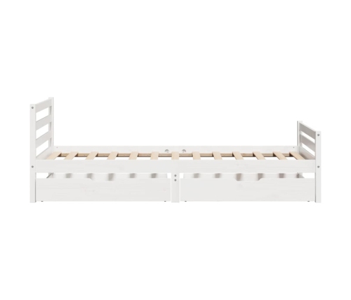 Estructura de cama sin colchón madera maciza blanca 90x190 cm