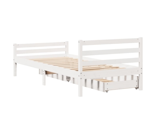 Estructura de cama sin colchón madera maciza blanca 90x190 cm