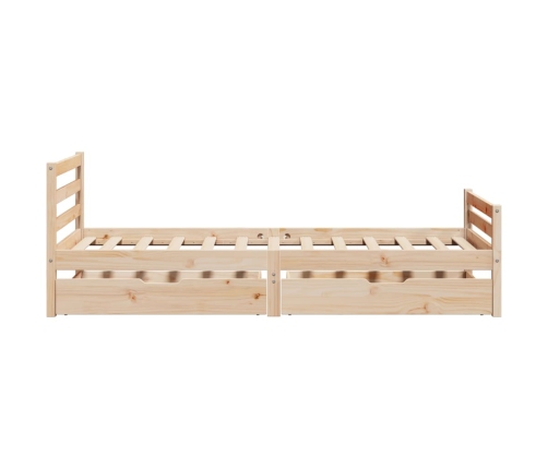 Estructura de cama sin colchón madera maciza de pino 90x200 cm