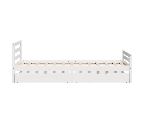 Estructura de cama sin colchón madera de pino blanca 90x200 cm