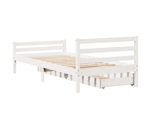 Estructura de cama sin colchón madera de pino blanca 90x200 cm
