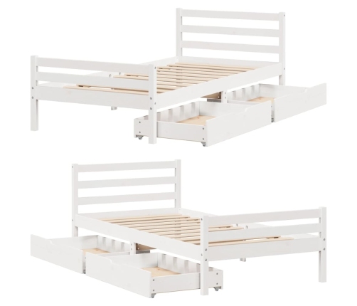 Estructura de cama sin colchón madera de pino blanca 90x200 cm