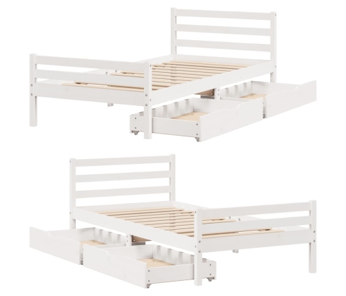 Estructura cama sin colchón madera maciza pino blanca 100x200cm