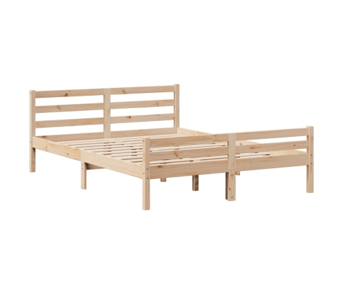 Estructura de cama sin colchón madera de pino blanca 140x200 cm