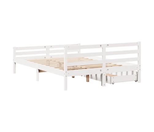 Estructura de cama sin colchón madera de pino blanca 140x200 cm