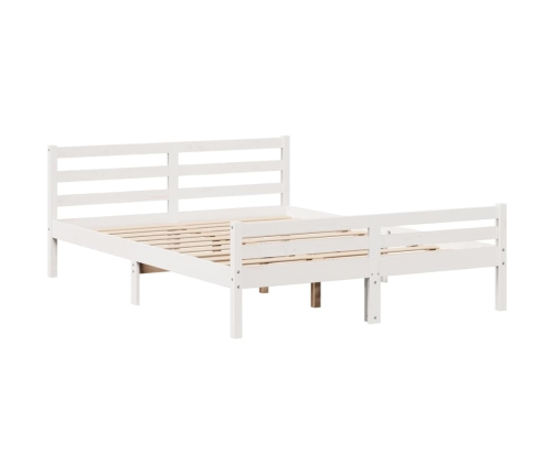 Estructura de cama sin colchón madera de pino blanca 140x200 cm