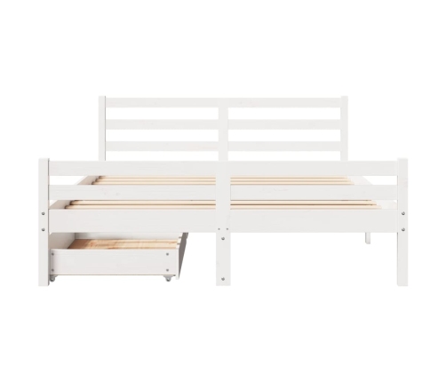 Estructura de cama sin colchón madera de pino blanca 150x200 cm