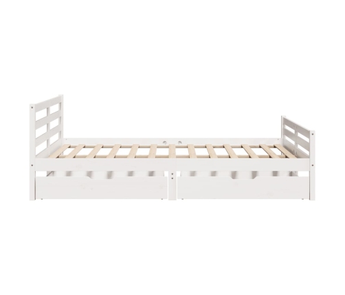 Estructura de cama sin colchón madera de pino blanca 150x200 cm