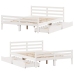 Estructura de cama sin colchón madera de pino blanca 150x200 cm
