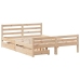Estructura de cama sin colchón madera maciza de pino 160x200 cm
