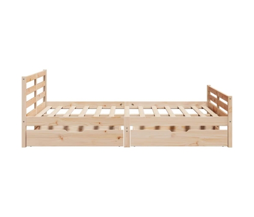 Estructura de cama sin colchón madera maciza de pino 160x200 cm