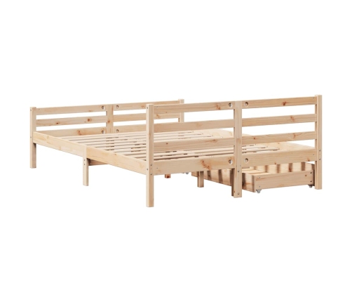 Estructura de cama sin colchón madera maciza de pino 160x200 cm