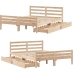 Estructura de cama sin colchón madera maciza de pino 160x200 cm