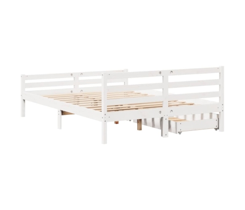 Estructura de cama sin colchón madera maciza de pino 160x200 cm