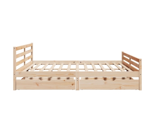 Estructura de cama sin colchón madera maciza de pino 180x200 cm