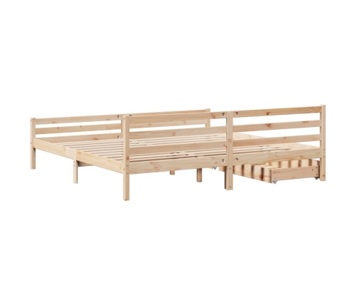 Estructura de cama sin colchón madera maciza de pino 180x200 cm