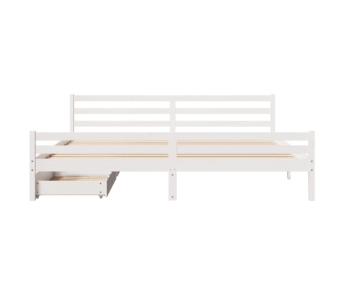 Cama sin colchón madera maciza de pino blanca 180x200 cm