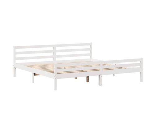 Cama sin colchón madera maciza de pino blanca 180x200 cm