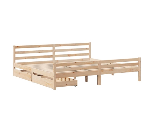 Estructura de cama sin colchón madera maciza de pino 200x200 cm