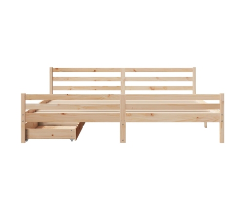Estructura de cama sin colchón madera maciza de pino 200x200 cm