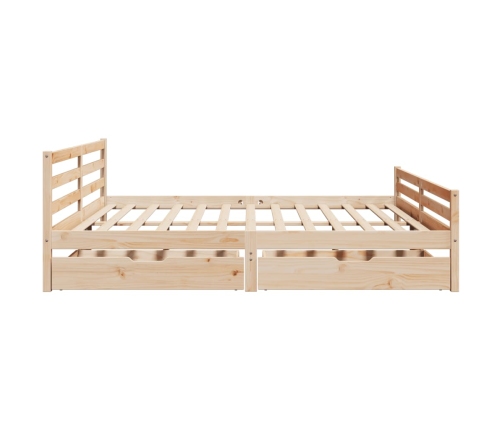 Estructura de cama sin colchón madera maciza de pino 200x200 cm