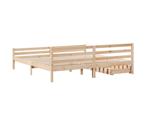 Estructura de cama sin colchón madera maciza de pino 200x200 cm
