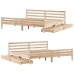 Estructura de cama sin colchón madera maciza de pino 200x200 cm