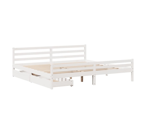 Estructura de cama sin colchón madera maciza blanca 200x200 cm