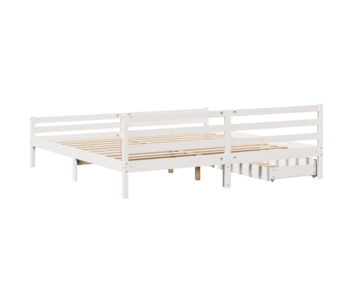 Estructura de cama sin colchón madera maciza blanca 200x200 cm