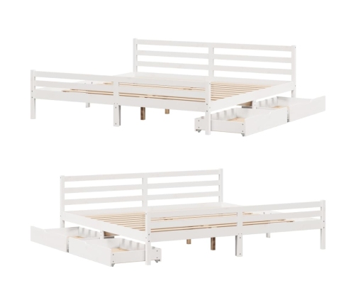 Estructura de cama sin colchón madera maciza blanca 200x200 cm