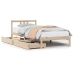 Estructura de cama sin colchón madera maciza pino 75x190 cm