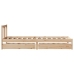 Estructura de cama sin colchón madera maciza pino 75x190 cm