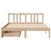 Estructura de cama sin colchón madera maciza de pino 135x190 cm