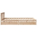 Estructura de cama sin colchón madera maciza de pino 135x190 cm