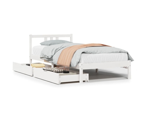 Estructura de cama sin colchón madera de pino blanca 90x200 cm